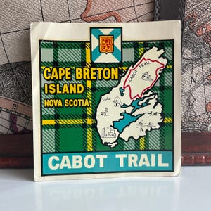 Vintage Decal CABOT TRAIL Cape Breton Nova Scotia Canada Souvenir Sticker