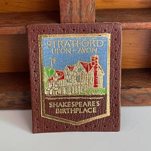 Vintage Stratford Upon Avon Patch Shakespeare Souvenir Sew On Leather Badge