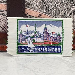 Vintage HELSINGØR Patch Kronberg Denmark Danish Souvenir Sew On Silk Badge