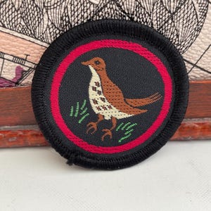 Vintage Girl Guides THRUSH Bird Patrol Emblem Embroidered Patch Sew On