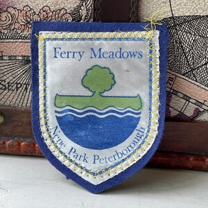 Vintage Patch FERRY Wiesen Nene Park Peter Borough Souvenir Aufnäher