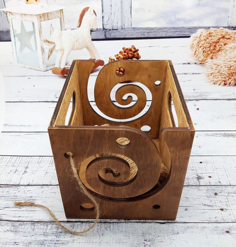 Wooden Yarn Box for Knitting Handmade Yarn Holder Yarn Storage Etsy