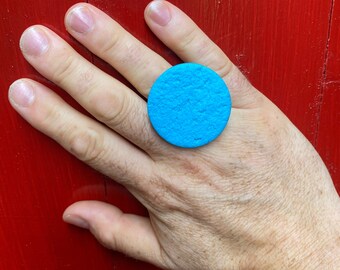 Turquoise statement ring, Chunky turquoise ring, turquoise costume ring, Turquoise Gift for her, blue statement ring, Big bold blue ring