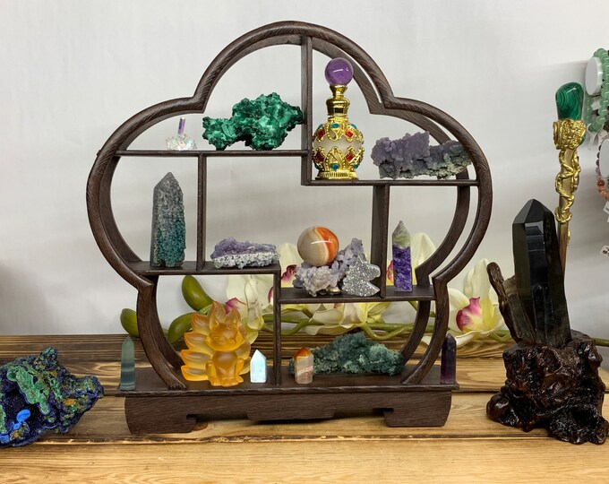 Chinese Rosewood Display Shelf Wooden Assemble Crystal Knick Knack