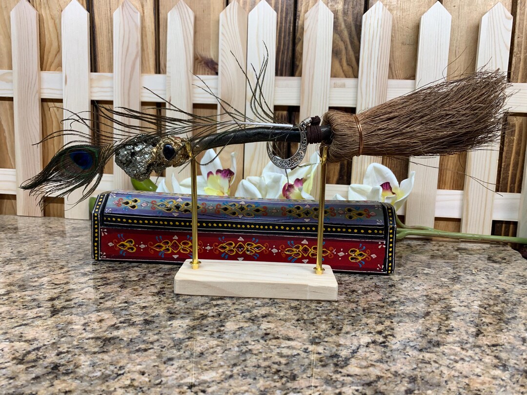 Raw Wooden Wand Broom or Misc. Stand Holder Hand Made Stand Perfect ...