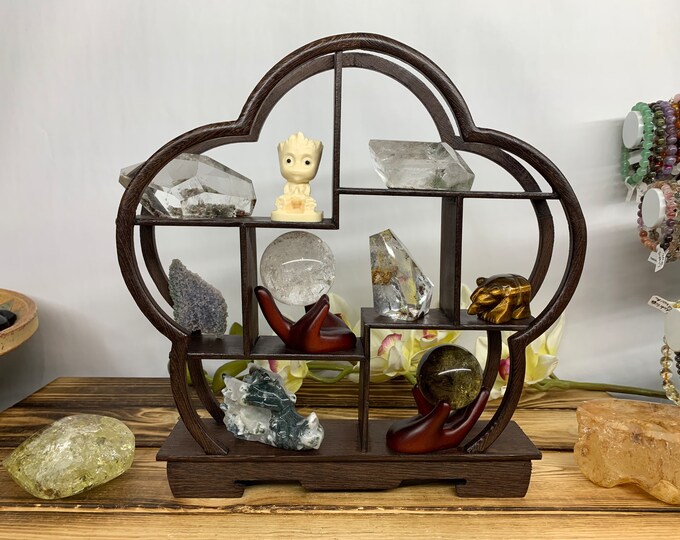 Chinese Rosewood Display Shelf Wooden Assemble Crystal Knick Knack