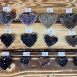 Amazing small hearts purple, pink and black amethyst with some mixed quartz great crystal for meditation, crystal Grid, altar decor HE1