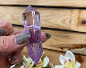 Vogel amethyst Quartz DT Double Terminated 24pt Amethyst Quartz with beautiful Rainbows and inclusions Energy Generator Guided Intuition DT1