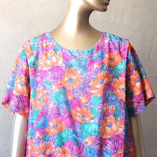 Robe ample 80'S fleurs multicolores