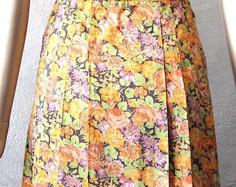 Jupe 70's coton fleuri style Liberty