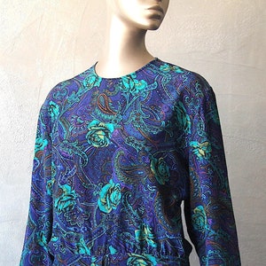 80's silk tunic with paisley print