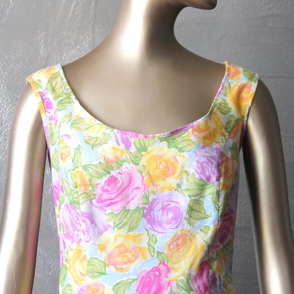 Robe bain de soleil 80'S coton fleuri