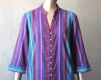 70's striped cotton hippie tunic