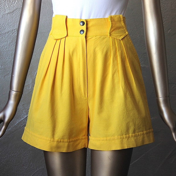 Short 80's coton jaune