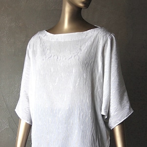 White 80's fancy satin tunic