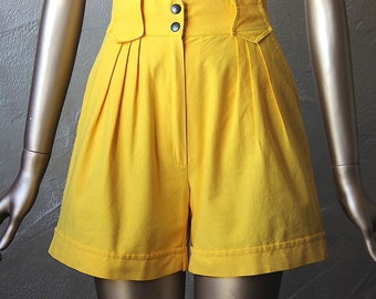 Short 80's coton jaune