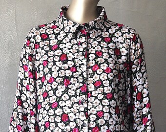 Liberty style floral 80's blouse