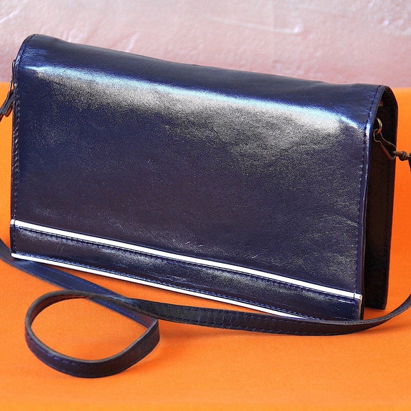 Sac pochette 70's cuir bicolore