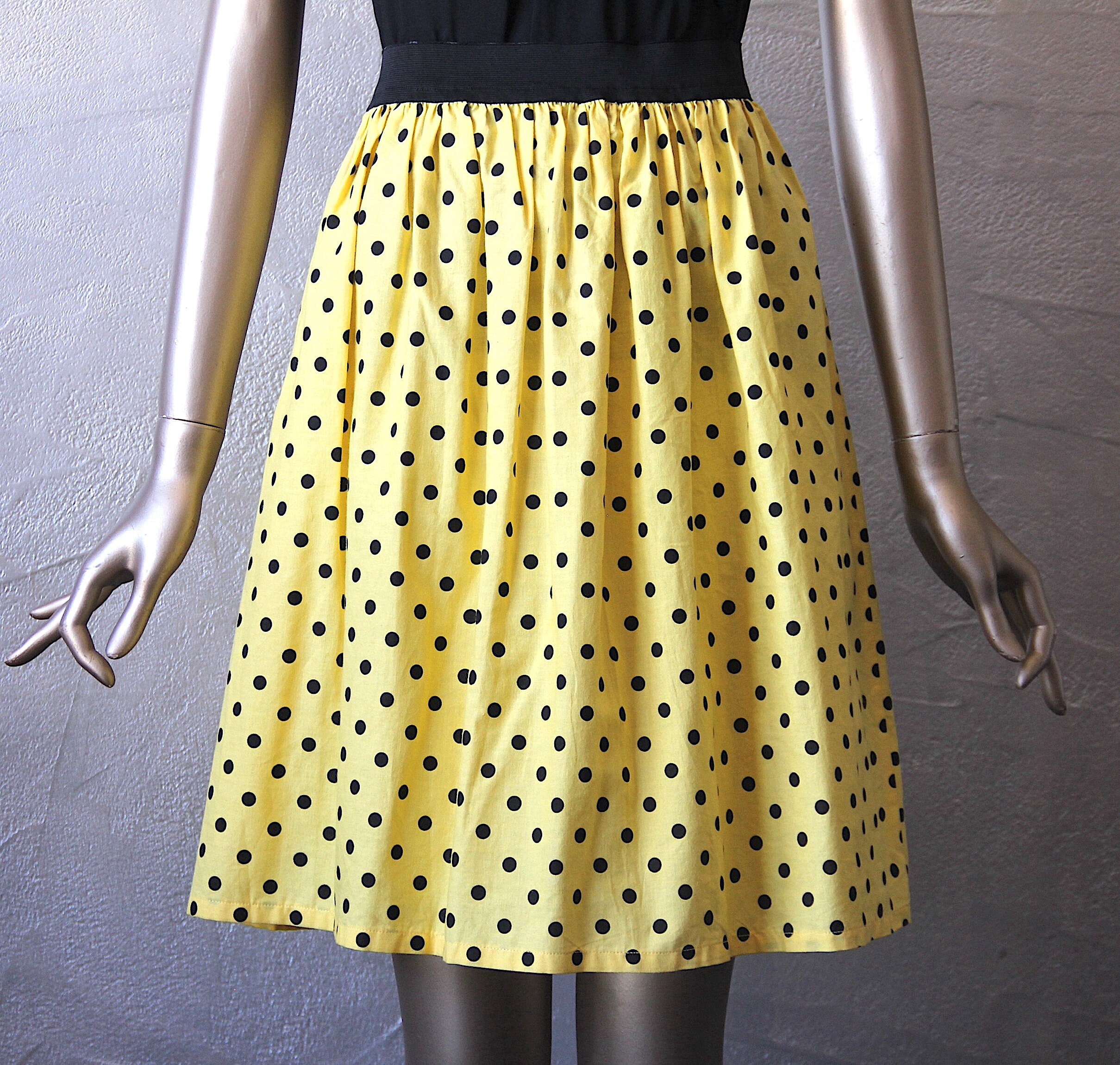 80 s Cotton Polka Dot Skirt Etsy UK