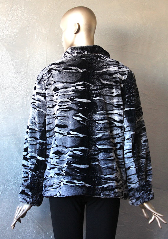 80's zebra faux fur jacket - image 8