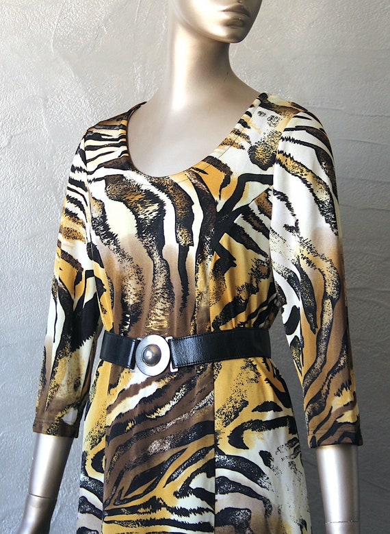 70's panther print dress - image 9