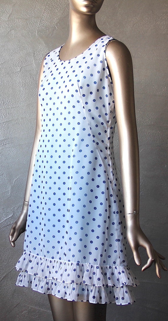 Cocktail dress 60'S printed polka dots - image 8