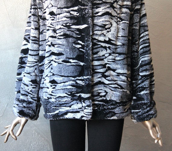 80's zebra faux fur jacket - image 9