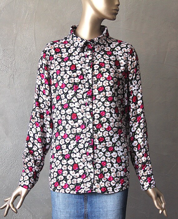 Liberty style floral 80's blouse - image 3