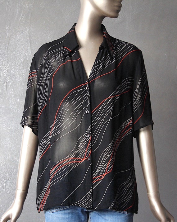 Graphic print 80's blouse - image 1