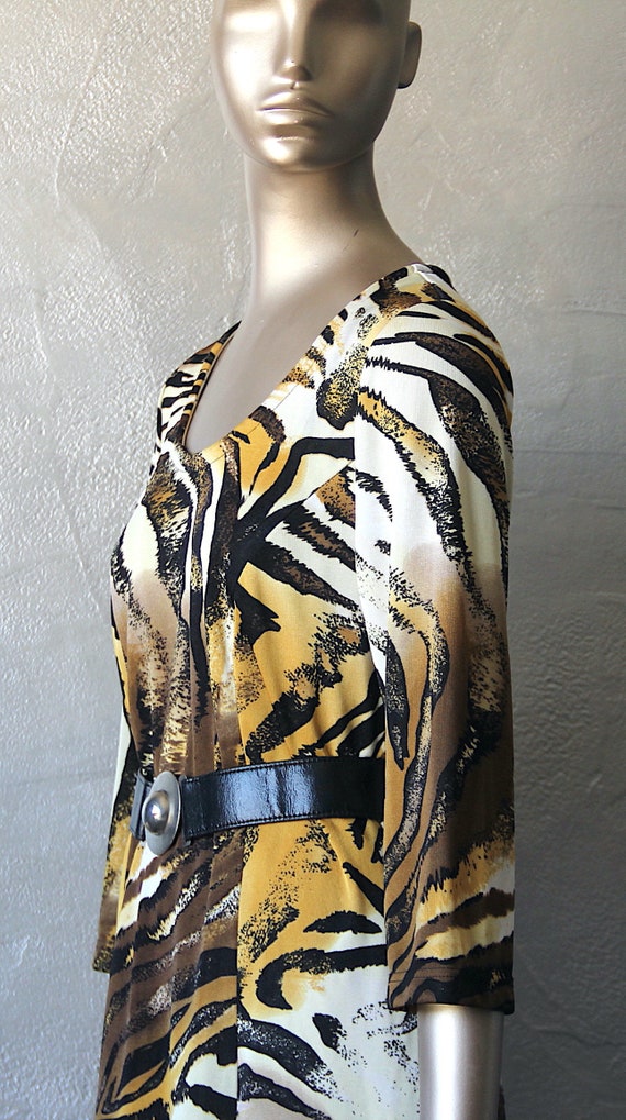 70's panther print dress - image 5