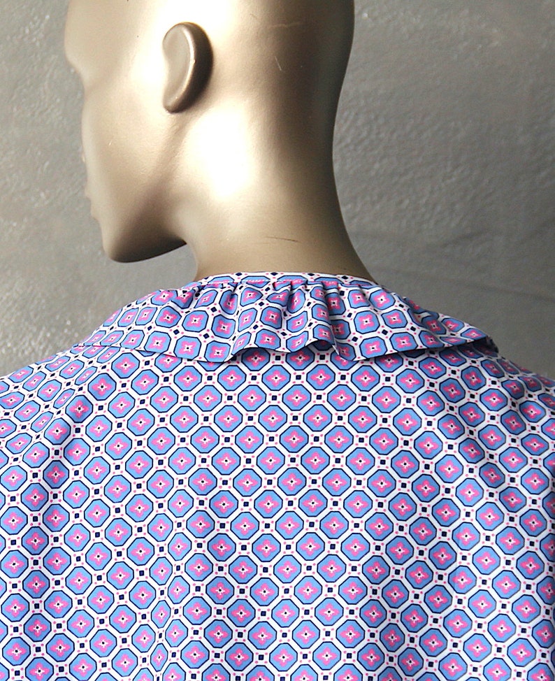 60/'S printed ruffled-neck blouse