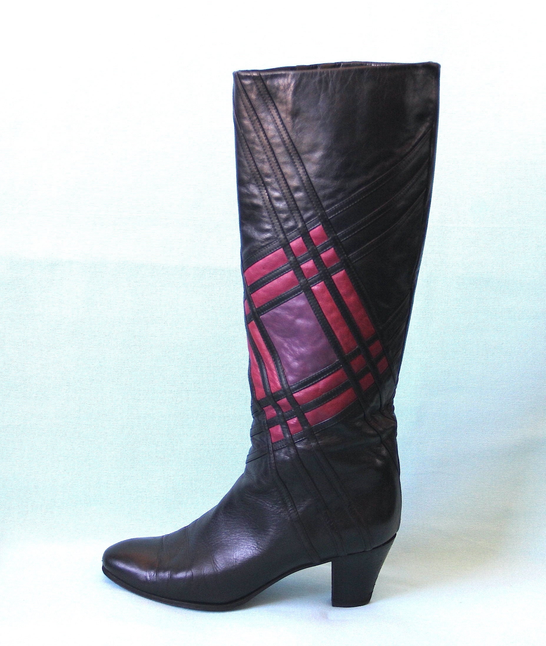 Bottes Western Cuir Marron StilDevie Taille 37 - Vintage Années 80 - Neuves Sans Emballage