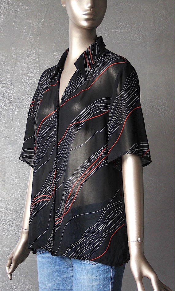 Graphic print 80's blouse - image 6