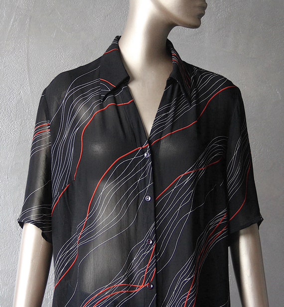 Graphic print 80's blouse - image 10