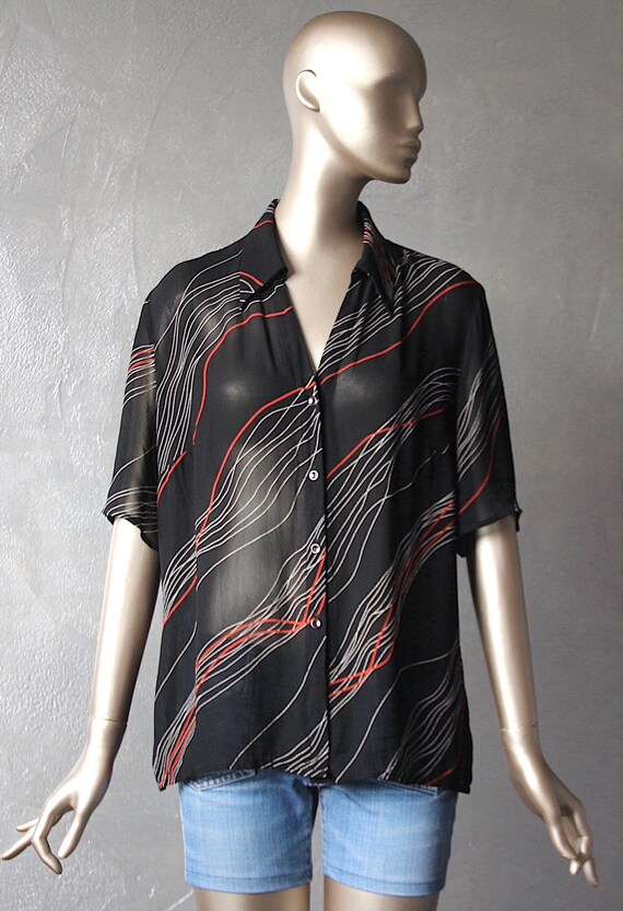 Graphic print 80's blouse - image 2