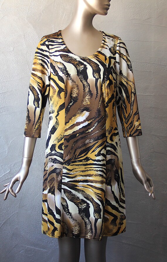 70's panther print dress - image 4