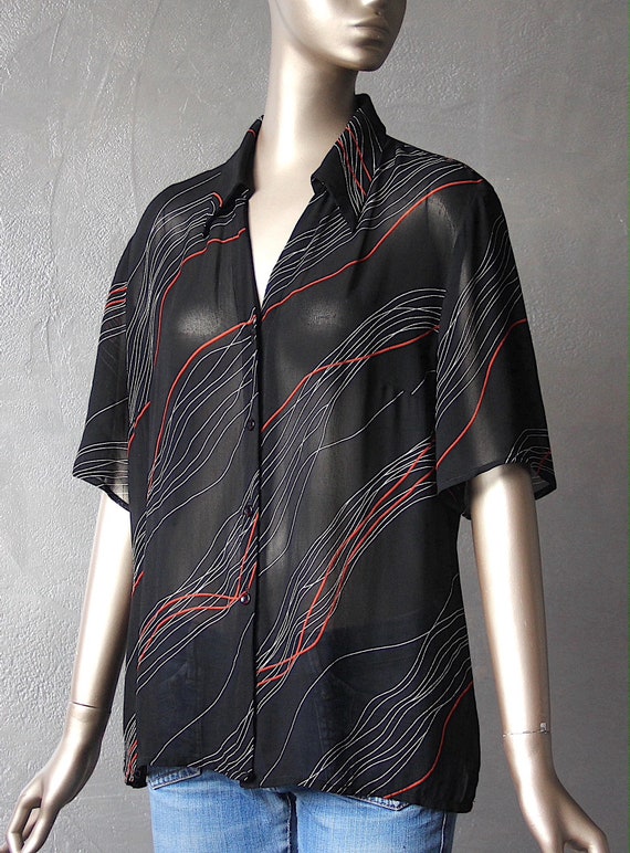 Graphic print 80's blouse - image 4