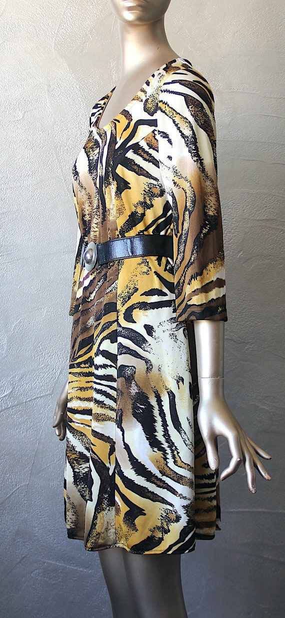 70's panther print dress - image 6