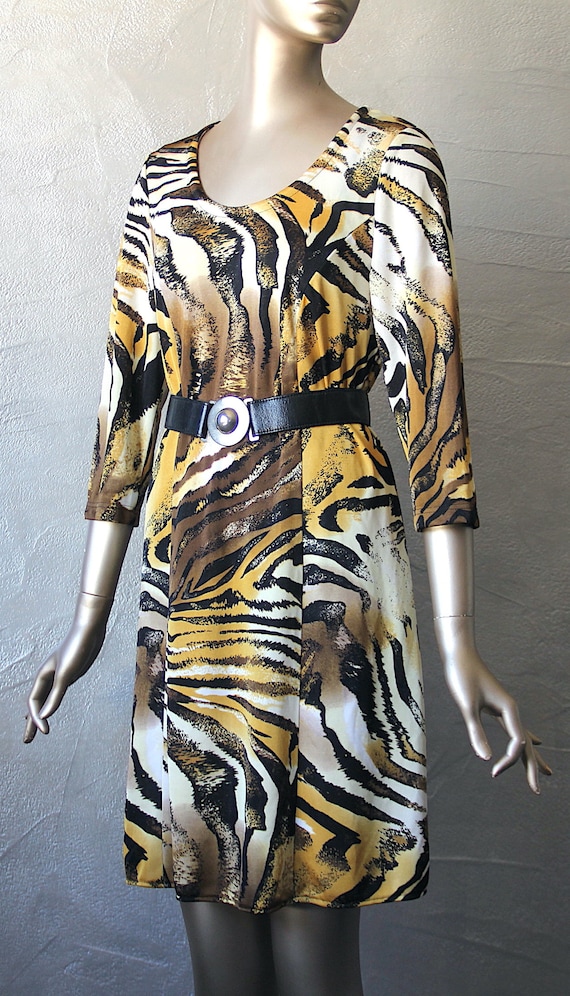 70's panther print dress - image 2