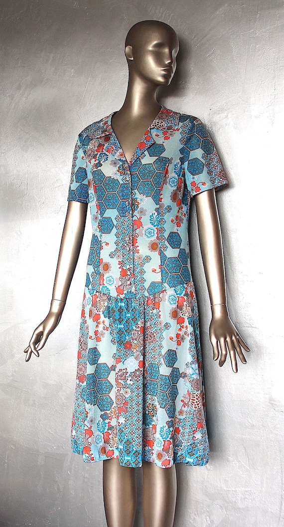 Japanese Print 60 s Dress Etsy UK