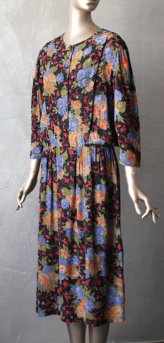 80'S floral loose dress