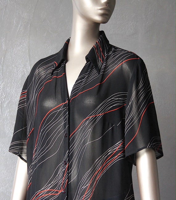 Graphic print 80's blouse - image 3