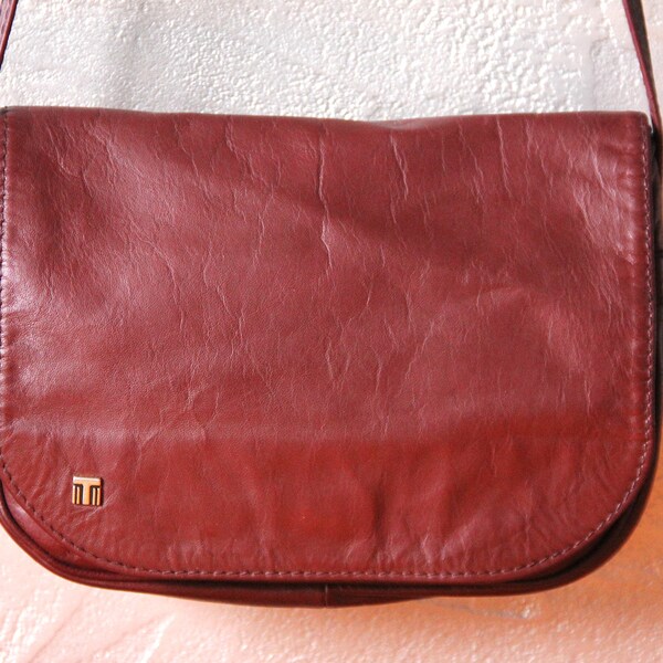 80's burgundy leather bag