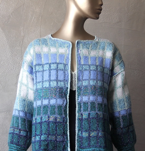 Hand-knitted mohair mohair cardigan