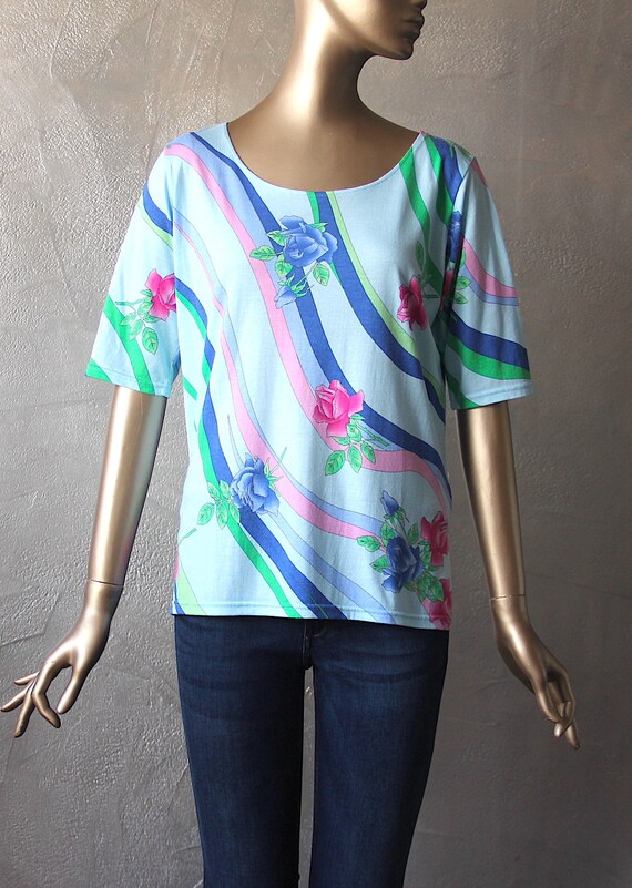 Vintage 70's printed knit tunic - image 2