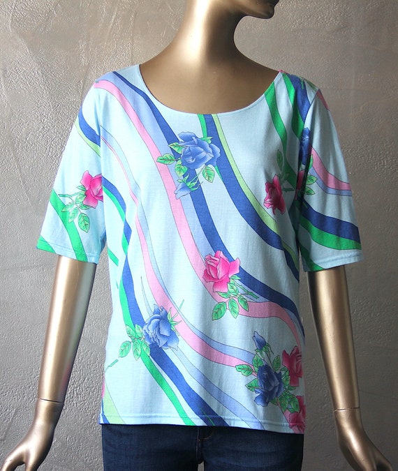 Vintage 70's printed knit tunic - image 9