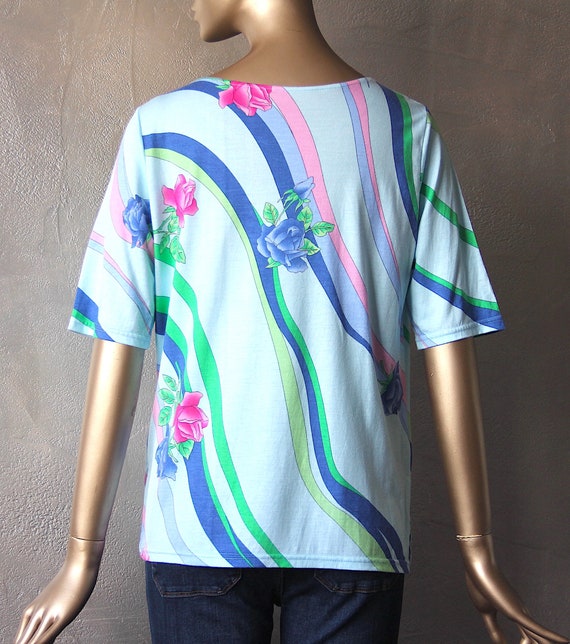 Vintage 70's printed knit tunic - image 8