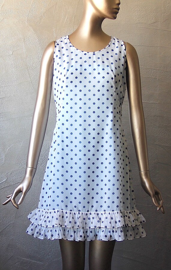 Cocktail dress 60'S printed polka dots - image 2