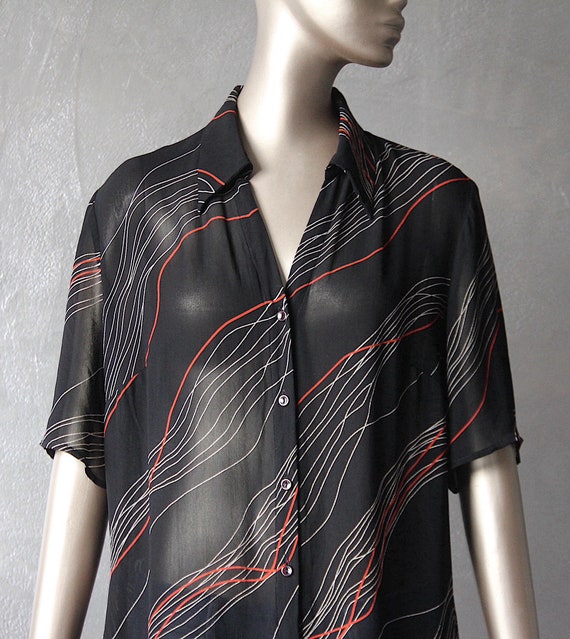 Graphic print 80's blouse - image 5