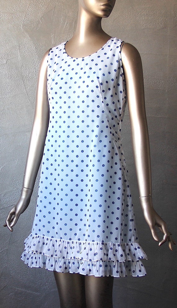 Cocktail dress 60'S printed polka dots - image 3